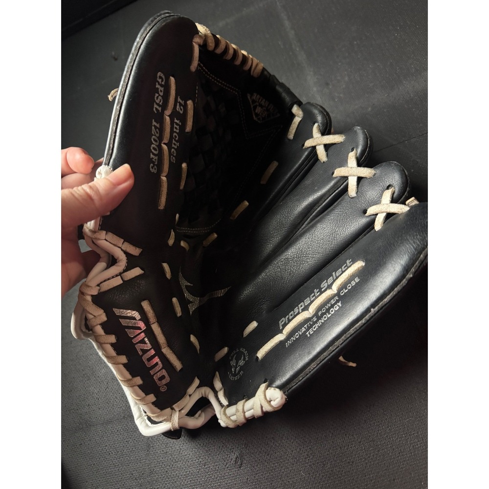 Mizuno Prospect Select 12 inch Fastpitch Softball Glove GPSL1200F3 Black Leather - Picture 3 of 3